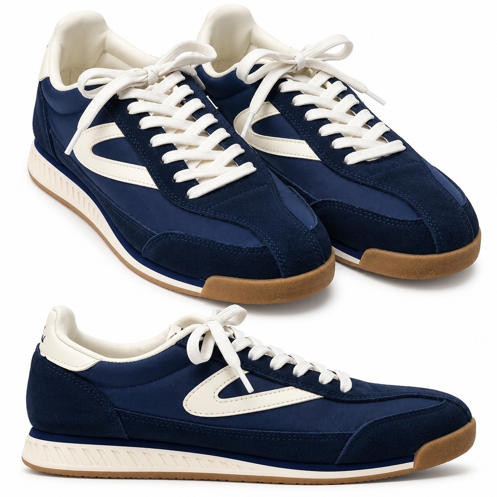 TRETORN Rawlins 2.0 Sneaker Women Sz 9M Navy Blue White Low-Profile Retro Design